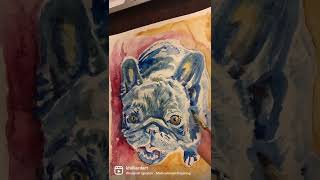 French Bulldog Watercolor Painting