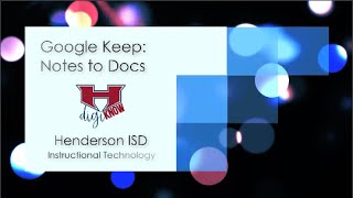 Google Keep: Add Notes to Docs