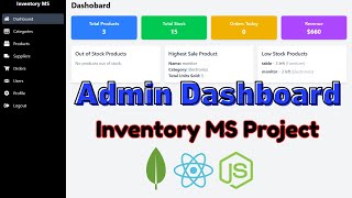 Admin Dashboard Overview in MERN Stack | Summary, Orders & Profile – Inventory System (9)