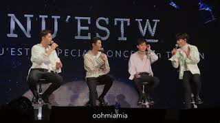 171029 - Nu’est W Special Concert in Taiwan / 中場talk、台灣旅行、專輯抽獎等等