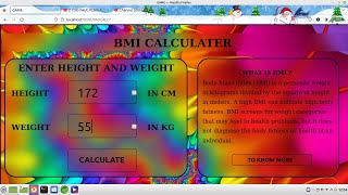 BMI CALCULATOR ON SPRING BOOT,JAVA,HTML,CSS.