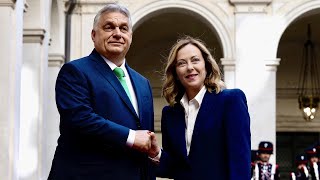 GIORGIA MELONI RICEVE A PALAZZO CHIGI IL PRESIDENTE DELL'UNGHERIA VIKTOR ORBÁN