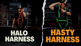 Tying a Hasty Harness and a Halo Harness. Link to webbing & D ring, in description below