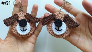 How to make easy crochet keychain - dog (subtitled)