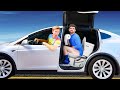 Homeless  Living In A Tesla For 24 Hours!