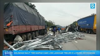 Kelindan maut tercampak dari lori langgar treler di lorong kecemasan