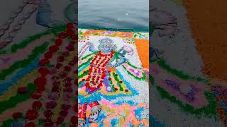 Amazing FLOATING   RANGOLI Drawn  in  River   Yamuna#shorts#ytshorts#viral#trending