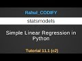 Simple Linear Regression in Python [Python Data Science Tutorial 11.1 (c2)]