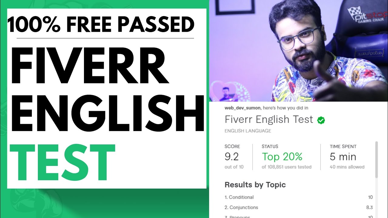 How To Pass Fiverr English Test (100% PASSED) 9.9 RATING - FIVERR TEST ...