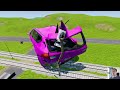 cars vs giant hammer van with portal trap beamng.drive 15