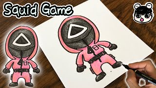 【イカゲーム】ピンクソルジャー?の描き方【簡単・かわいいイラスト】