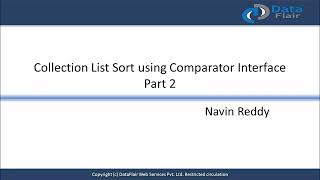 Java Collection List Sort using Comparator Interface Part-2