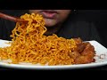 buldak 2x spicy ramen u0026 fried chicken asmr u0026 mukbang