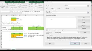 A Sample Linear Programming Problem solved by Excel Solver