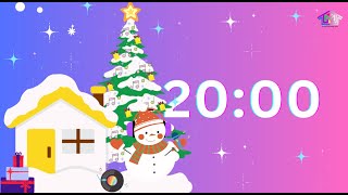 20-Minute Countdown Timer with Music| CHRISTmas Snowman  🤍🎼⏰🎄