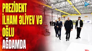 Prezident İlham Əliyev və oğlu Ağdamda bir sıra açılış və təməlqoyma mərasimlərində iştirak edib