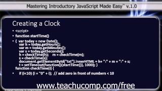 JavaScript Training Tutorial Creating a Clock