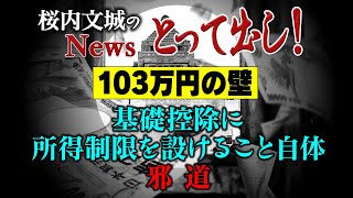 【桜内文城のNewsとって出し】【103万円の壁】基礎控除に所得制限を設けること自体、邪道