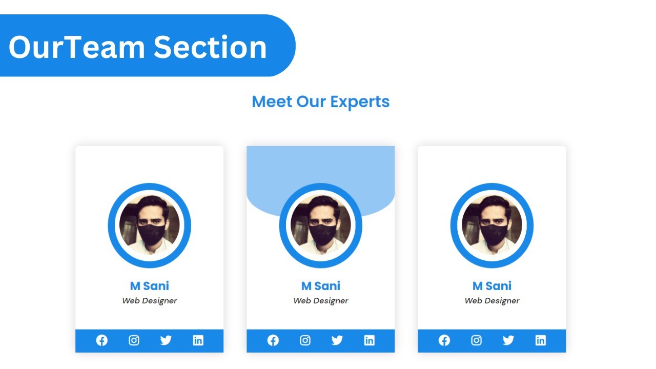 How To Create Our Team Section Using HTML And CSS | HTML CSS Tutorial ...