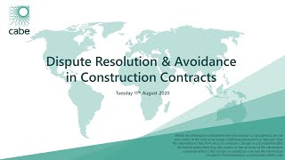 Dispute Resolution & Avoidance in Construction Contracts