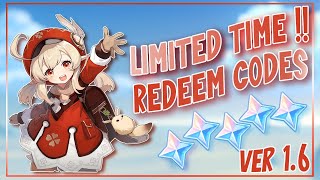 Redeem Code Ver 1.6 Livestream | Limited Time Only  !! Redeem now !! | Genshin Impact