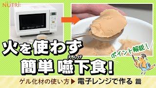 飲み込みにやさしい介護食／ゲル化剤の使い方 嚥下食を電子レンジで作るには？（火を使わず簡単）