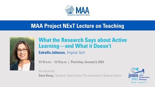Estrella Johnson "What the Research Says about Active Learning -- and What It Doesn't"