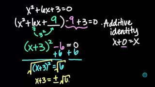 Example of Solving Quadratic Equations by Completing the Square - (x^2+6x+3=0)