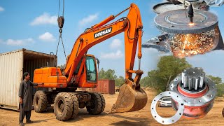 Excavator Broken Device Plate Repaired by Pakistani Experts — Unbelievable Restoration