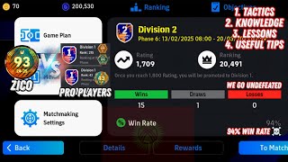 I'm starting the division unbeaten, 94% win rate 🥶 and against the top players of the division #zico