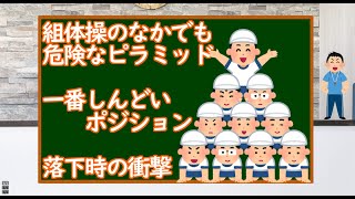 【運動会】ピラミッドの中で負荷がかかるポジションと落下したらどれくらいの衝撃が加わるの？【組体操】