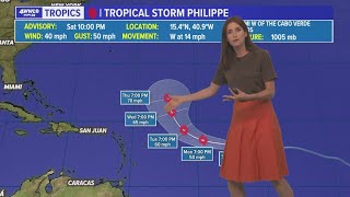Tropical Storm Philippe forms in Atlantic