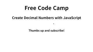 Create Decimal Numbers with JavaScript
