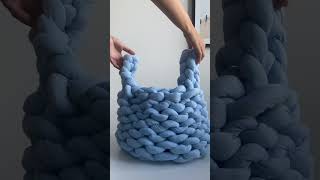 Learn Easy Knitting \u0026 Make a BIG DIY Basket with Chunky Thread! 🧶