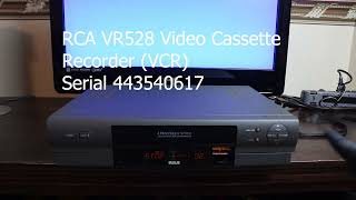 RCA VR528 VCR Serial 443540617 function check