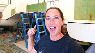 CATAMARAN BUILD - Barely Squeezing By - But the Transom Is ON!! (MJ Sailing - Ep 212)