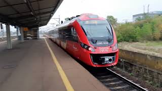 SKM S2 train is leaving Warsaw East railway station