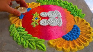 Unique small 🤩 Diwali Peacock Rangoli designs using pen | Diwali Rangoli