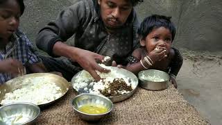 Bamboo Rice Eating|Bans jhol \u0026 neem flower bhaja \u0026 Rice eating |