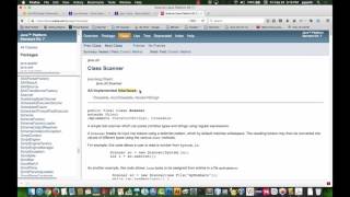 Java API javadoc Intro Via Scanner Class