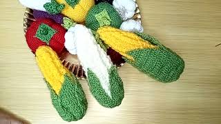 تكمله لزينه المطبخ  طريقه عمل الذره  كروشيه Corn crochet work