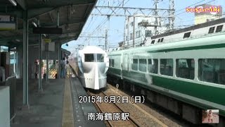 【鶴原駅 南海特急列車のすれ違い集】旧塗装サザン　Peachラピート　ラピート　サザンプレミアム。