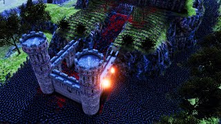 Рыцари Гондара штурмуют Крепость, забитой лучниками. \ Ultimate Epic Battle Simulator.