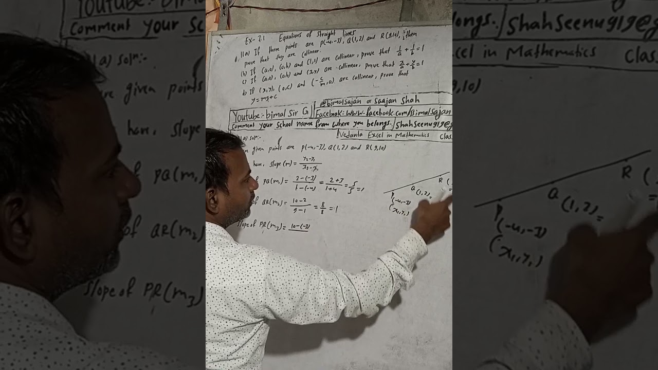 Opt Class 9 Ex- 7.1 Q11a) Equations Of Straight Lines | Vedanta ...