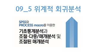 09 위계적 회귀분석 | SPSS | PROCESS macro | 프로세스매크로 이용한 기초통계분석과 조절/다중/매개분석 및 조절된 매개분석 | 리서치앤랩 EP.30