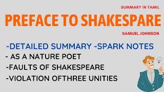 PREFACE TO SHAKESPEARE BY SAMUEL JOHNSON | LITERARY CRITICISM