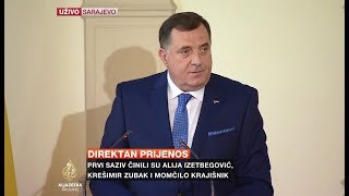 Dodik u Predsjedništvu BiH: Što prije ukinuti dužnost visokog predstavnika