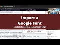 Import a Google Font (Basic CSS) freeCodeCamp tutorial