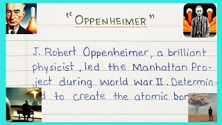 Oppenheimer / Man Who invented Nuclear BOMB / J. Robert Oppenheimer / Nuclear Bomb Invention theory