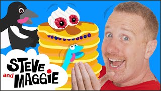 Yummy Chocolate Pancakes Story for Kids with Steve and Maggie | Food for Kids | Wow English TV